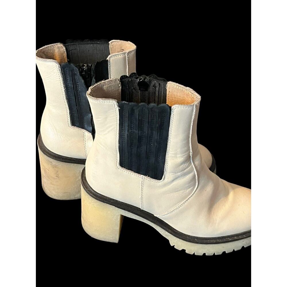Free People James Chelsea Boot •EUR 38 US 8• Cream White Chunky Heel Leather - Picture 11 of 16